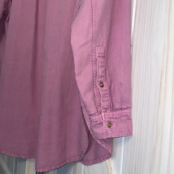 Anthropologie Pilco S Pink Oversized Cotton Linen Button Down Blouse Worn Once - Picture 6 of 13